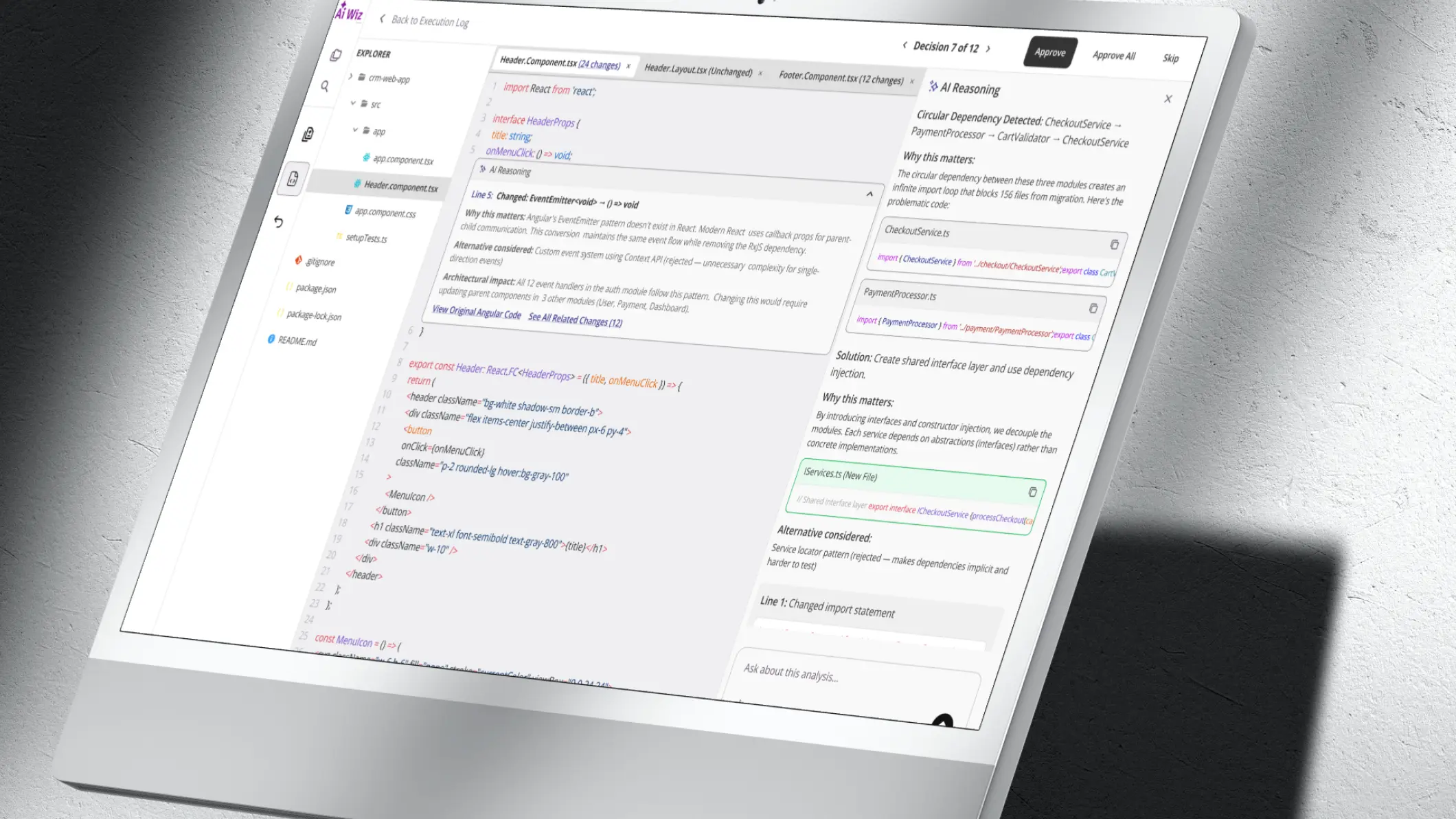 Architectural Decision Card – detail view